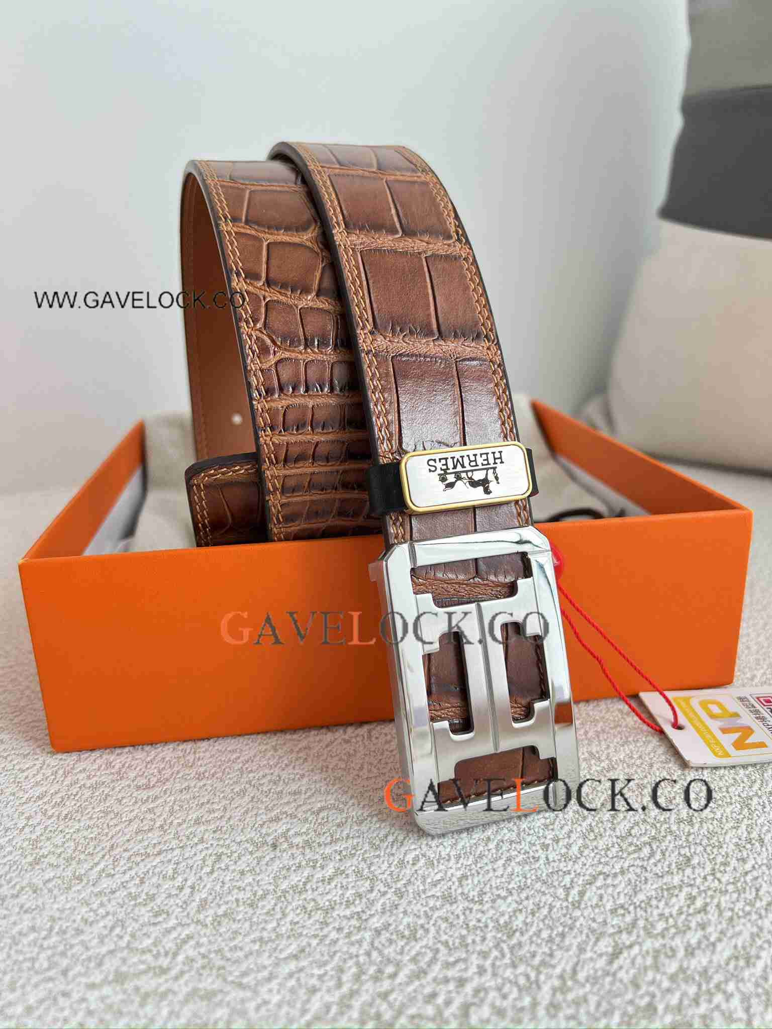 Knock off Hermes Reversible Leather Belt Brown Belet Buckle 38mm